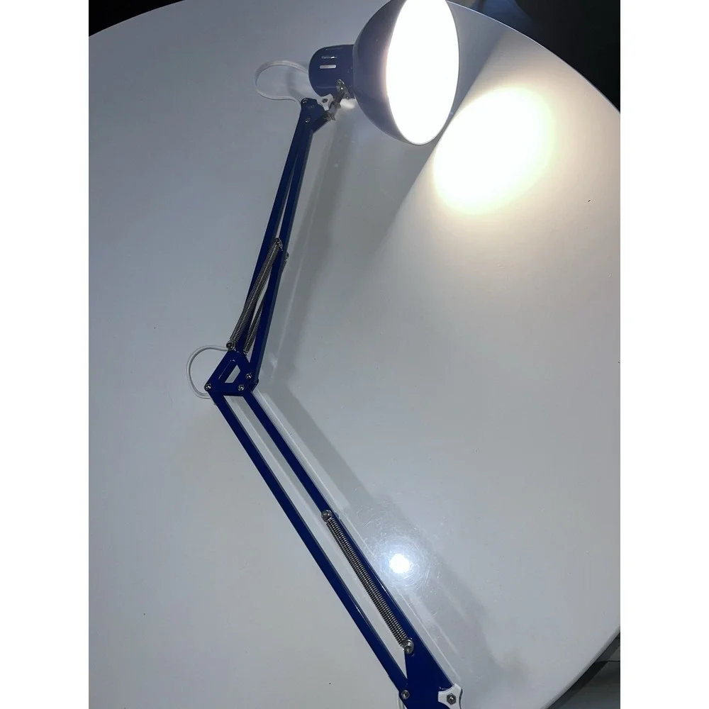 Vintage Underwriters Laboratories Blue Folding Lamp Retro Decor Industrial Light
